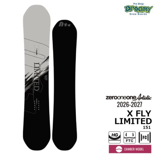 26-27 011 Artistic X FLY LIMITED 151 ゼロワンワンアーティスティック エックスフライ リミテッド フラットツインキャンバー グラトリ 国産 スノーボード 正規品