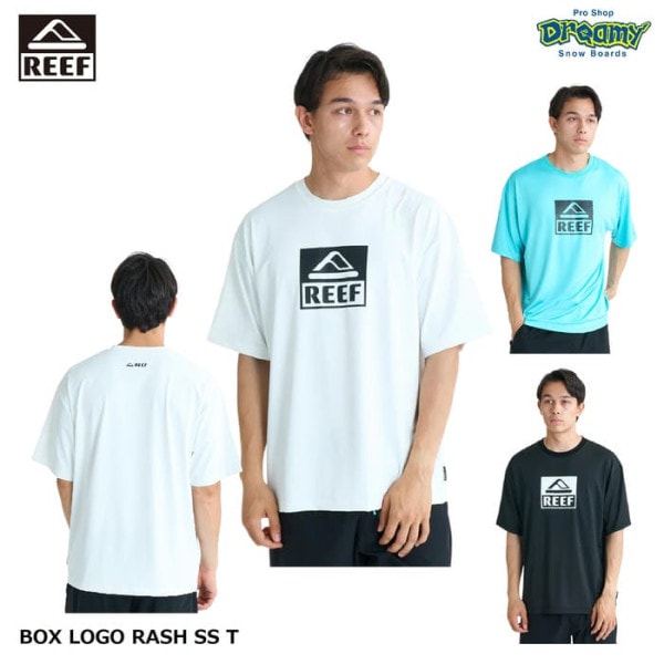 REEF BOX LOGO RASH SS T ELY261023 ��å��奬���� T����� �롼���ե��å� Ⱦµ �����б� ®�� ���ȥ�å� UV���å� �����С������� ���� ���� �꡼�� ������