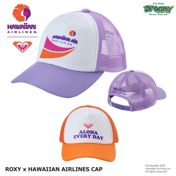 ROXY x HAWAIIAN AIRLINES CAP RCP262308 ����å� ��å��� 5�ѥͥ� ���ʥåץХå� �����֥֥�� ���᥷�륨�å� �ץ��� �ɽ� ���� �������� ������
