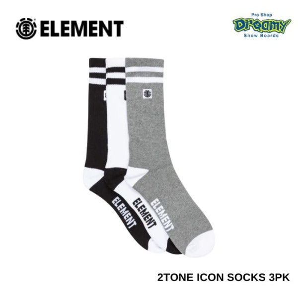 ELEMENT ������� 2TONE ICON SOCKS 3PK BG021990 KSQ0 ���å��� ��� ������