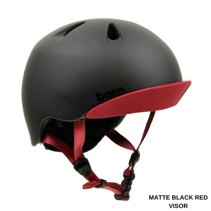 BERN バーン NINO ヘルメット BEVJB MATTE BLACK RED VISOR 子供用 US