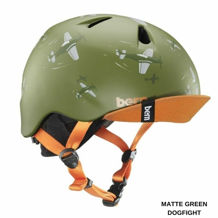 BERN バーン NINO ヘルメット BEVJB MATTE GREEN DOGFIGHT 子供用 US