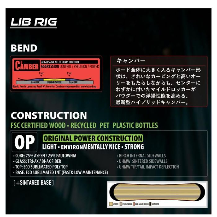 LIBTECH リブテック LIB RIG Hybrid Camber リブ リグ AUSTEN SWEETIN