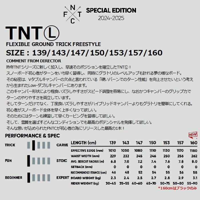 24-25 FNTC エフエヌティーシー TNT L LOWダブルキャンバー