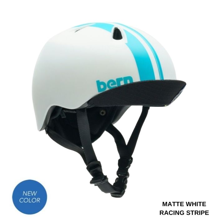 BERN バーン NINO ヘルメット BEVJB MATTE WHITE RACING STRIPE 子供用