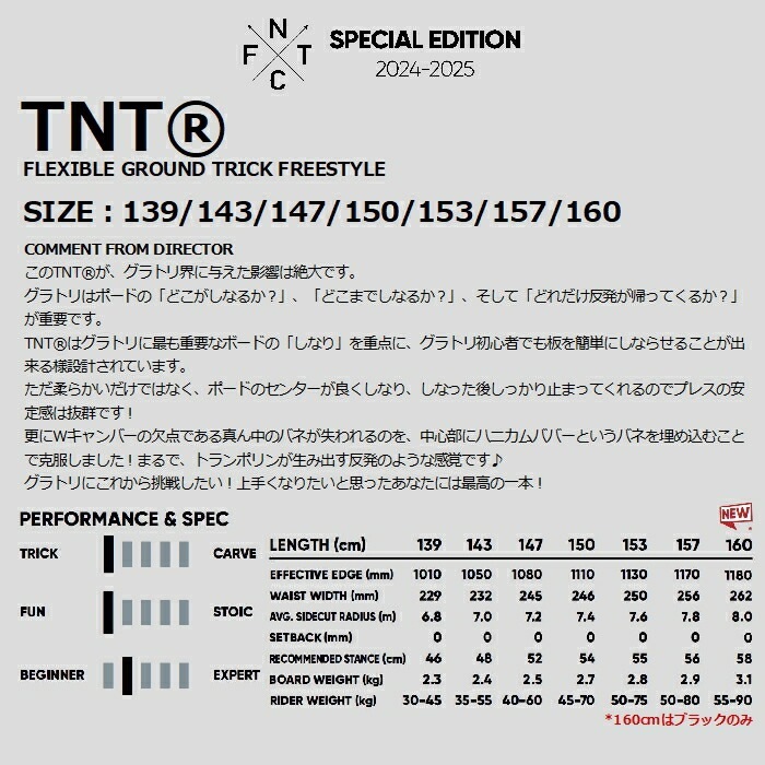 24-25 FNTC エフエヌティーシー TNT R ダブルキャンバー グランド