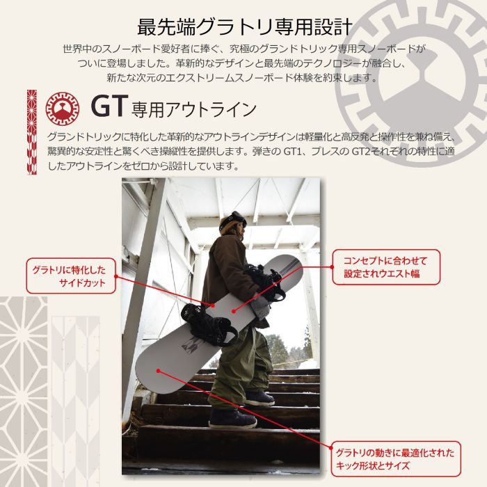24-25 leverage GT2 149/152/155 ダブルキャンバー グラトリ専用ボード