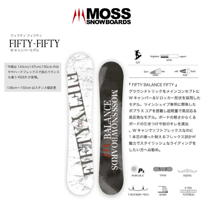 24-25 MOSS SNOWBOARDS モススノーボード FIFTY-FIFTY フィフティ