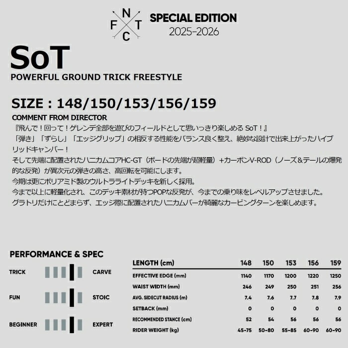 25-26 FNTC エフエヌティーシー SoT ハイブリッドキャンバーモデル