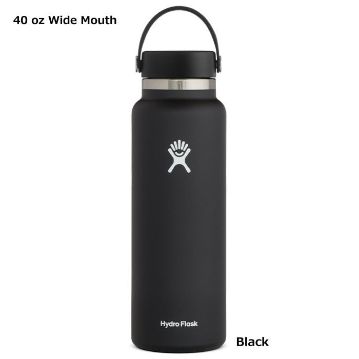 HydroFlask ϥɥե饹 40oz Wide Mouth #890115 Black 1,182ml ƥ쥹ܥȥ Ǯ¤ ݡİOK ޥܥȥ  8901150032221 