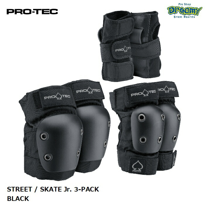 PRO-TEC ץƥå Jr. 3-PACK BLACK ȥܡ ץƥ ˥ 3å 5-10 ܡ ˡ ѥå ꥹȥ ɻ ֥å 