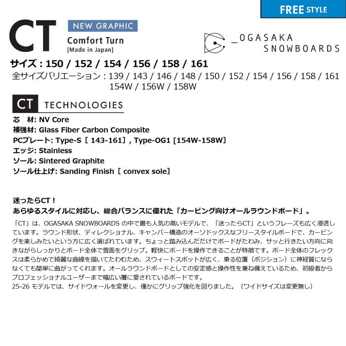 25-26 OGASAKA CT 150/152/154/156/158/161 キャンバー ディレク