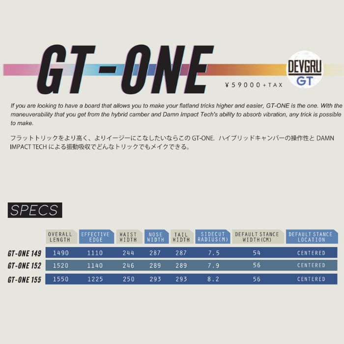 DEVGRU GT ONE 149 23-24 スノーボード DEVGRU GT ONE 149 23-24 スノーボード DEVGRU GT ONE 149 23-24