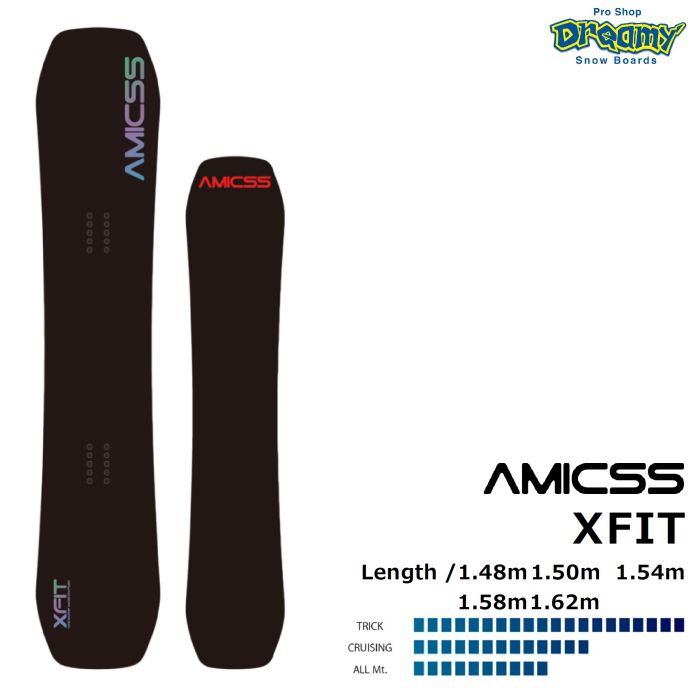 スノーボード AMICSS XFIT 158 AMICSS アミックス XFIT キャンバー ディレクショナルツイン ミドル