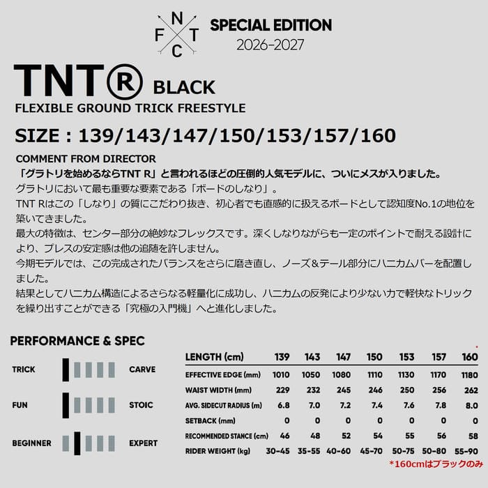 26-27 FNTC TNT R Vダブルキャンバー グランドトリック ソフト