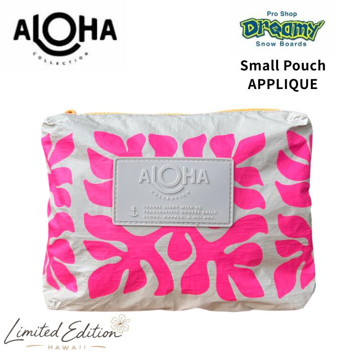 ALOHA COLLECTION アロハコレクション Small Pouch APPLIQUE NEON PINK
