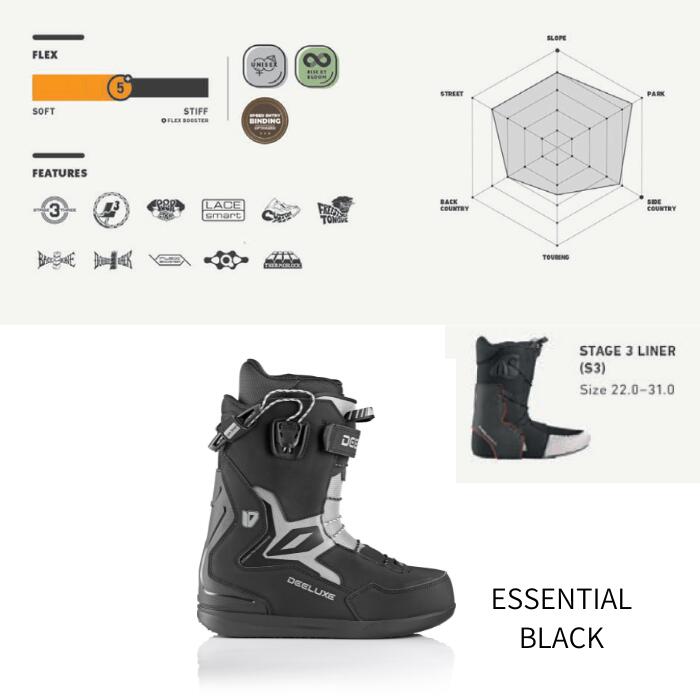 26-27 DEELUXE ディーラックス ID TEAM S3ライナー ESSENTIAL BLACK