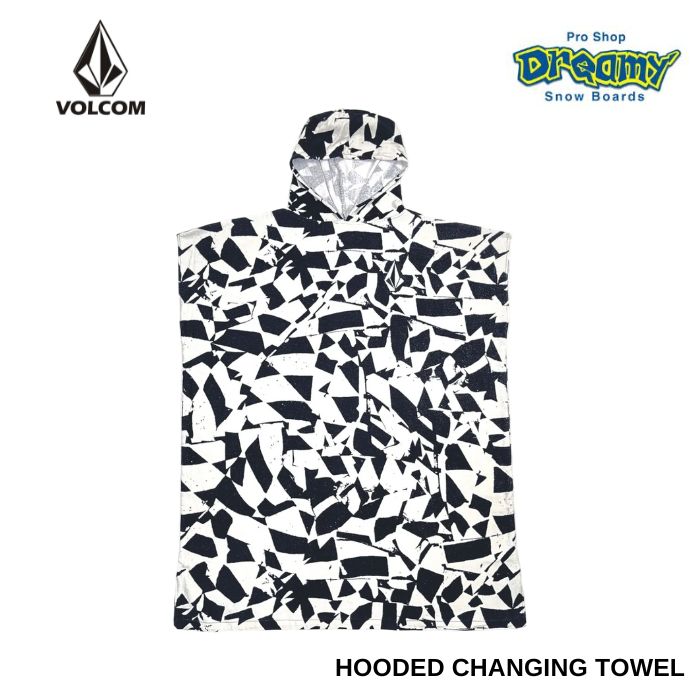 VOLCOM ボルコム HOODED CHANGING TOWEL VMXX014ZYW BLACK/WHITE ロゴ
