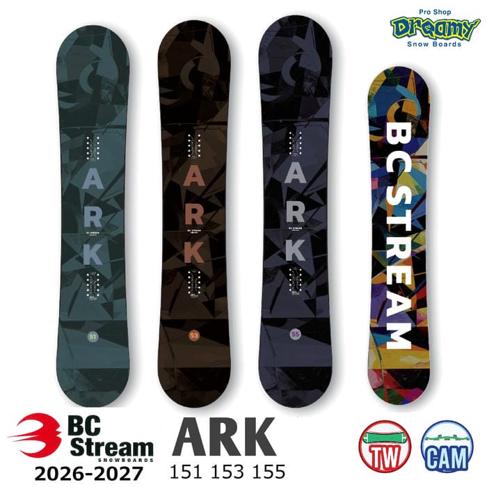 BC Stream BRAH 51 スノーボード 本体 26-27 BC STREAM ARK ツイン キャンバー フリースタイル パーク 地形