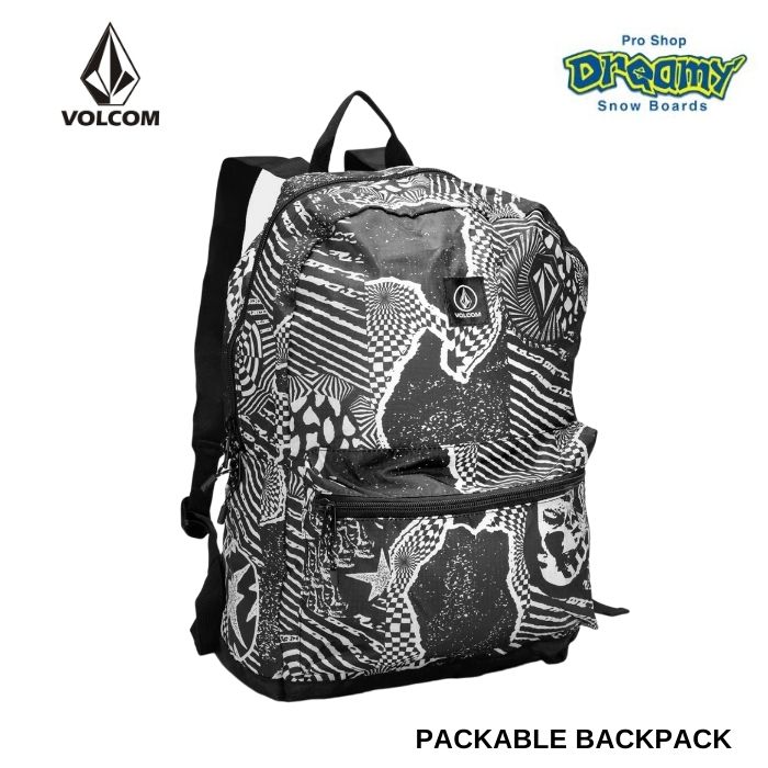 VOLCOM ボルコム PACKABLE BACKPACK VMXX07JMEA BLACK WHITE ロゴ