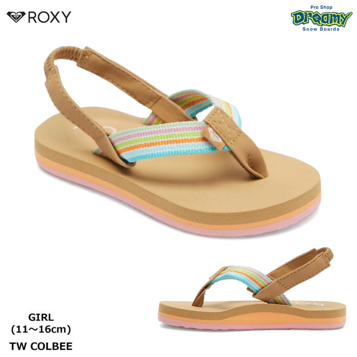 SummerSale】ROXY TW COLBEE AROL251022 キッズ サンダル 11-16cm