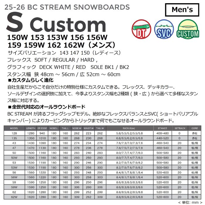 25-26 BC STREAM S Custom ディレクショナルツイン ショートバリアブル