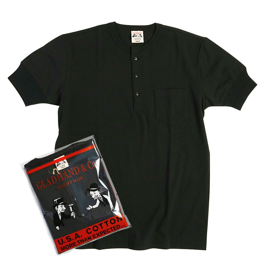 【未使用】Hi-STANDARD XL Tシャツ バーガンディー パンスプ限定 STANDARD HENRY POCKET T-SHIRTS_13（BK）／GLAD HAND （Tシャツ