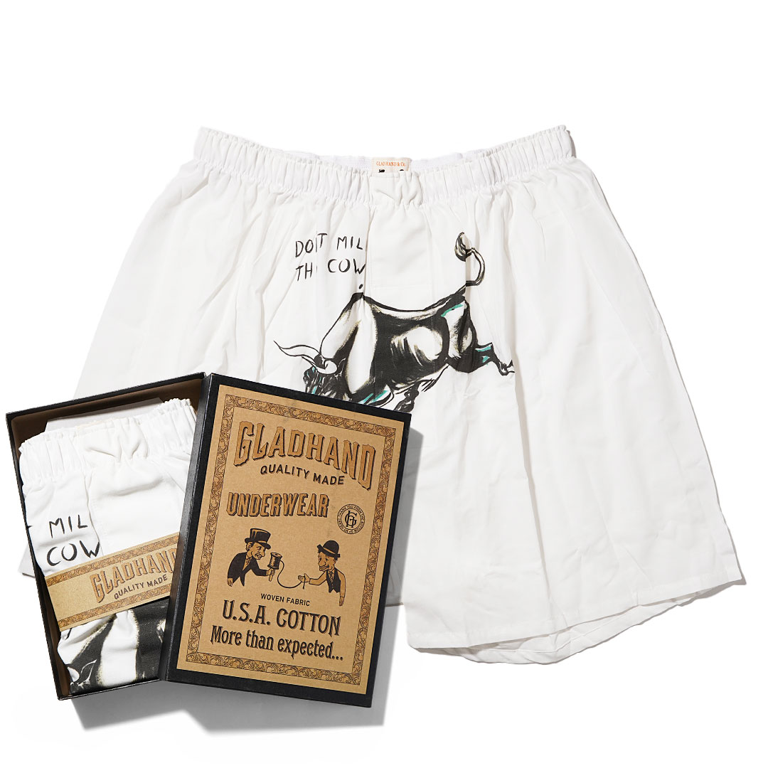 STANDARD BOXER SHORTS PRINT E WHITE（ボックス入り）／GLAD HAND 