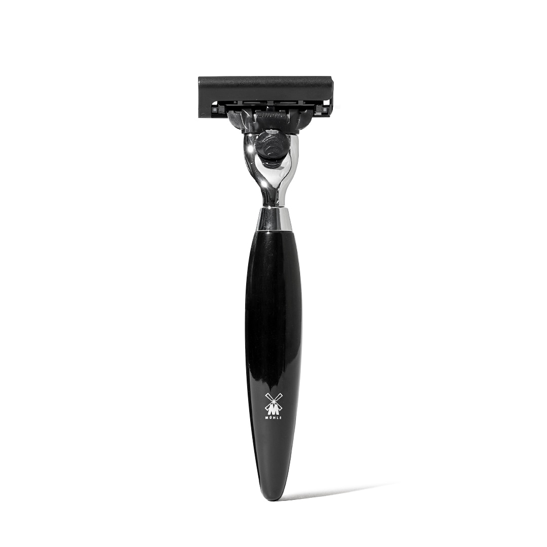 ミューレ muhle カミソリホルダー mach3 カレリアンバールバーチ コスモ レイザー（ブラックレジン）gillette Mach3／MUHLE（カミソリ