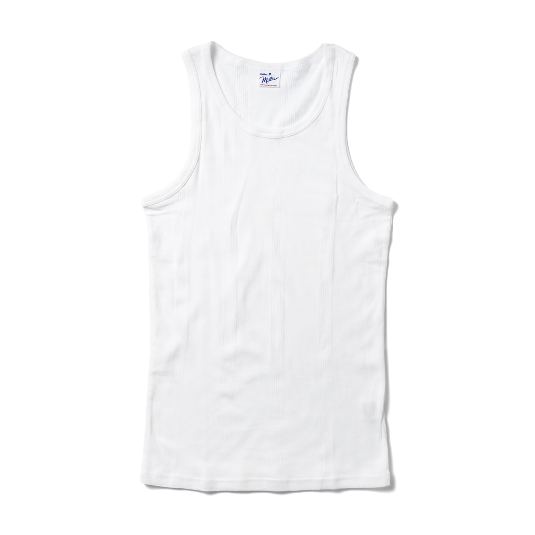 Panel ribbed tank top 110C（ホワイト）／Robert P. Miller