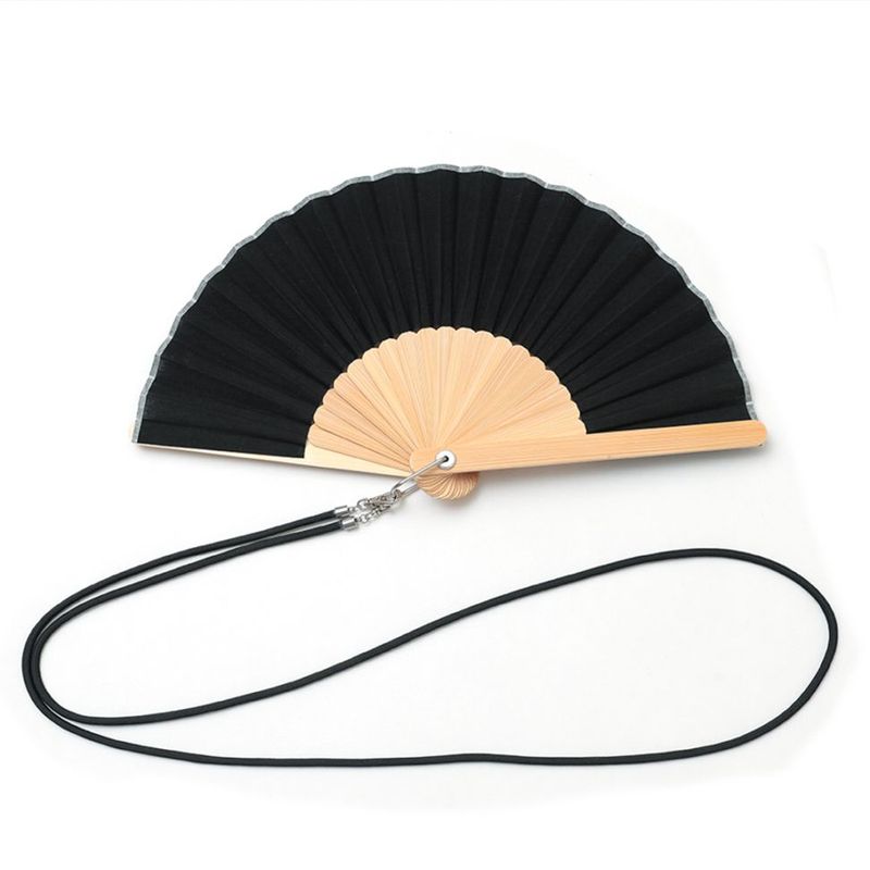 アウトドア扇子 ストラップ（ブラック）／西川庄六商店（扇子