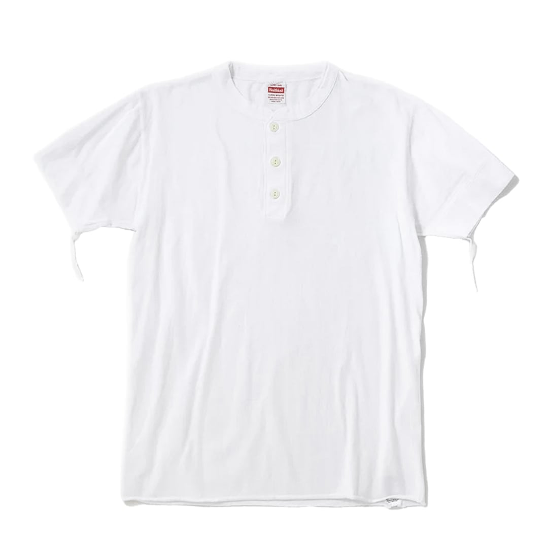 ヘンリーネック 半袖Tシャツ #P-906S（ホワイト）／Healthknit（T