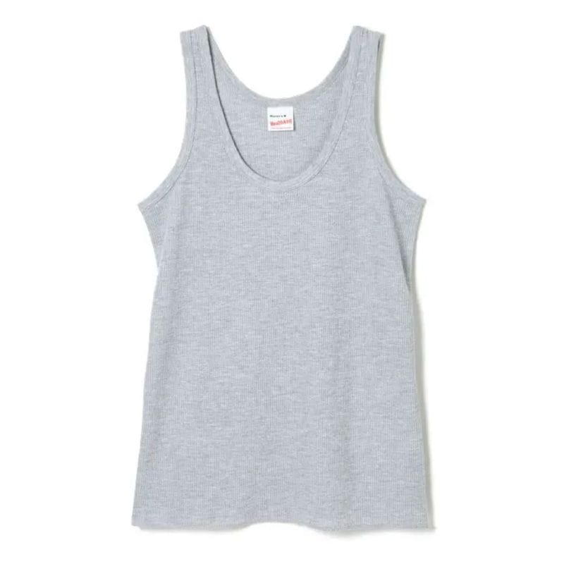 ベーシックワッフル タンクトップ #611（ヘザーグレー）／Healthknit