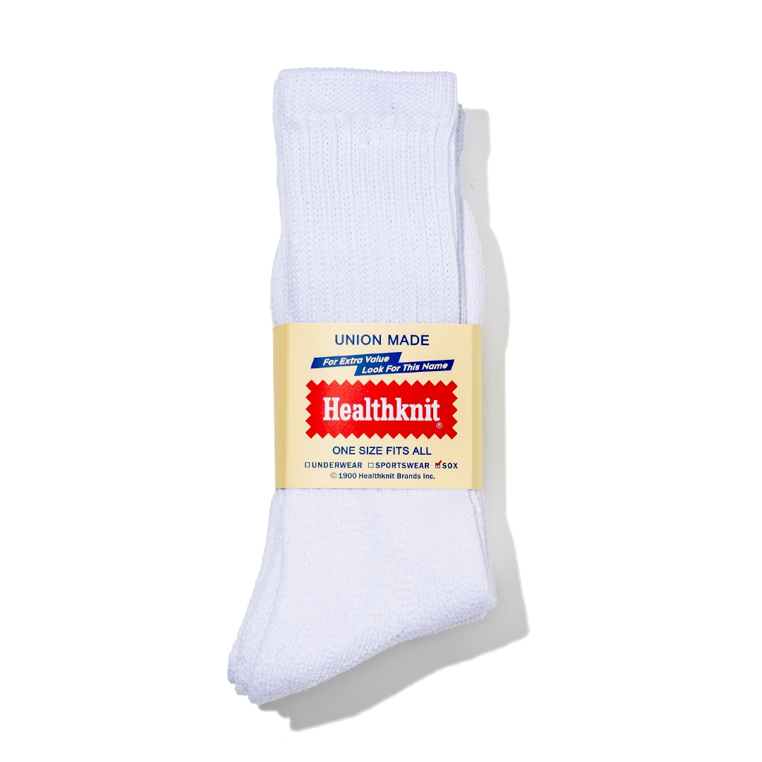 シンカー無地 3Pソックス #191-3106（ホワイト）／Healthknit（靴下
