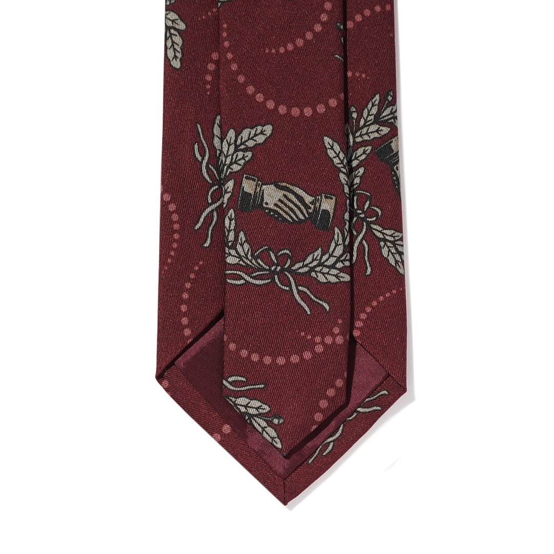 SHAKE HAND - FOUR IN HAND TIE（BURGUNDY）／GLAD HAND