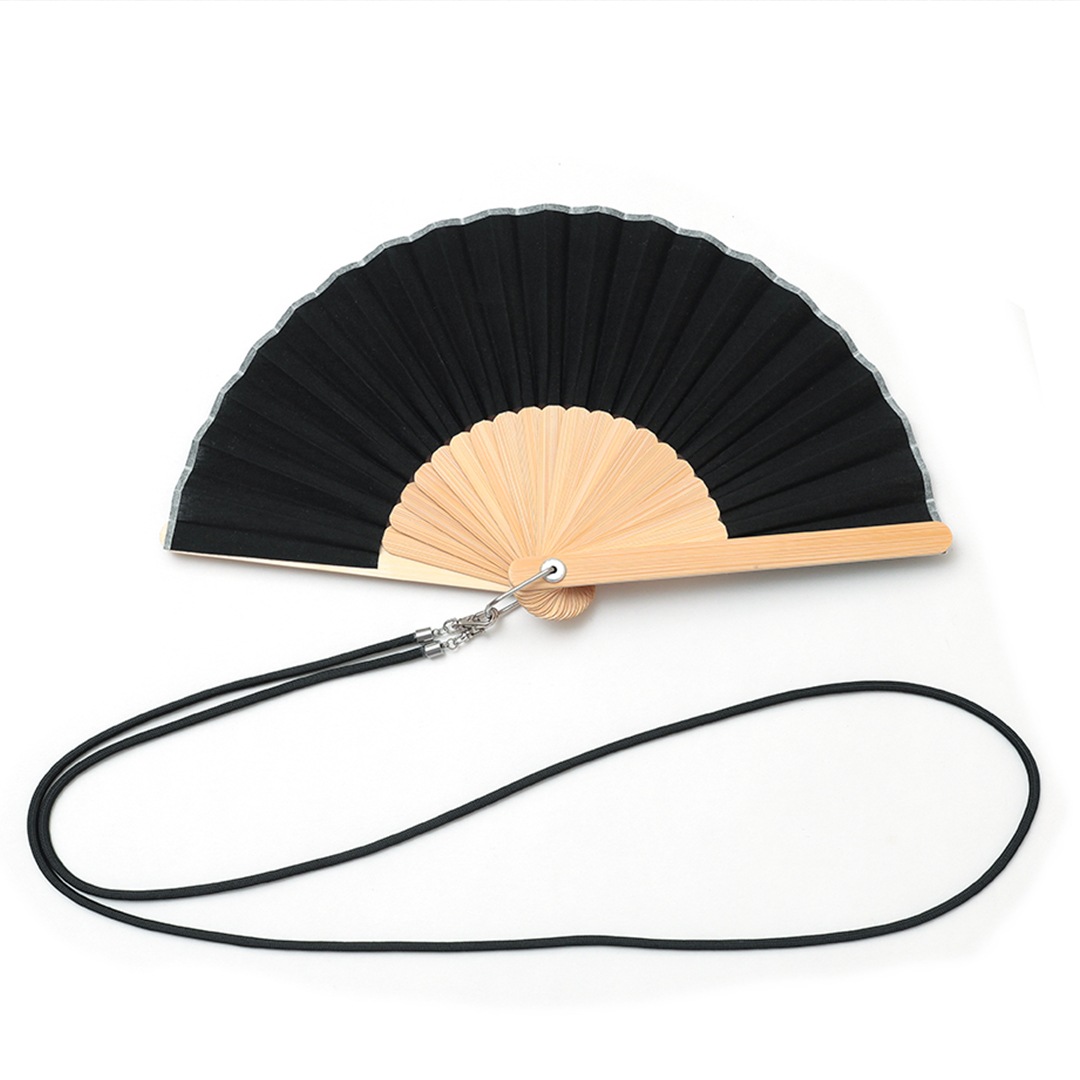 アウトドア扇子 ストラップ（ブラック）／西川庄六商店（扇子