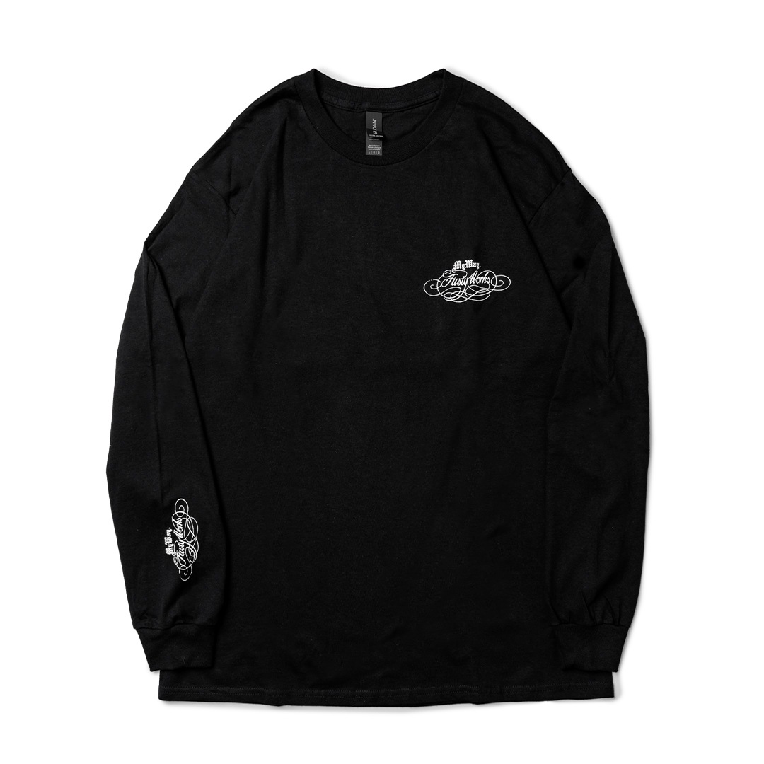 BROSH ��FUSTY WORKS L/S TEE OWL LOGO_BK��BROSH ��T����ġ�