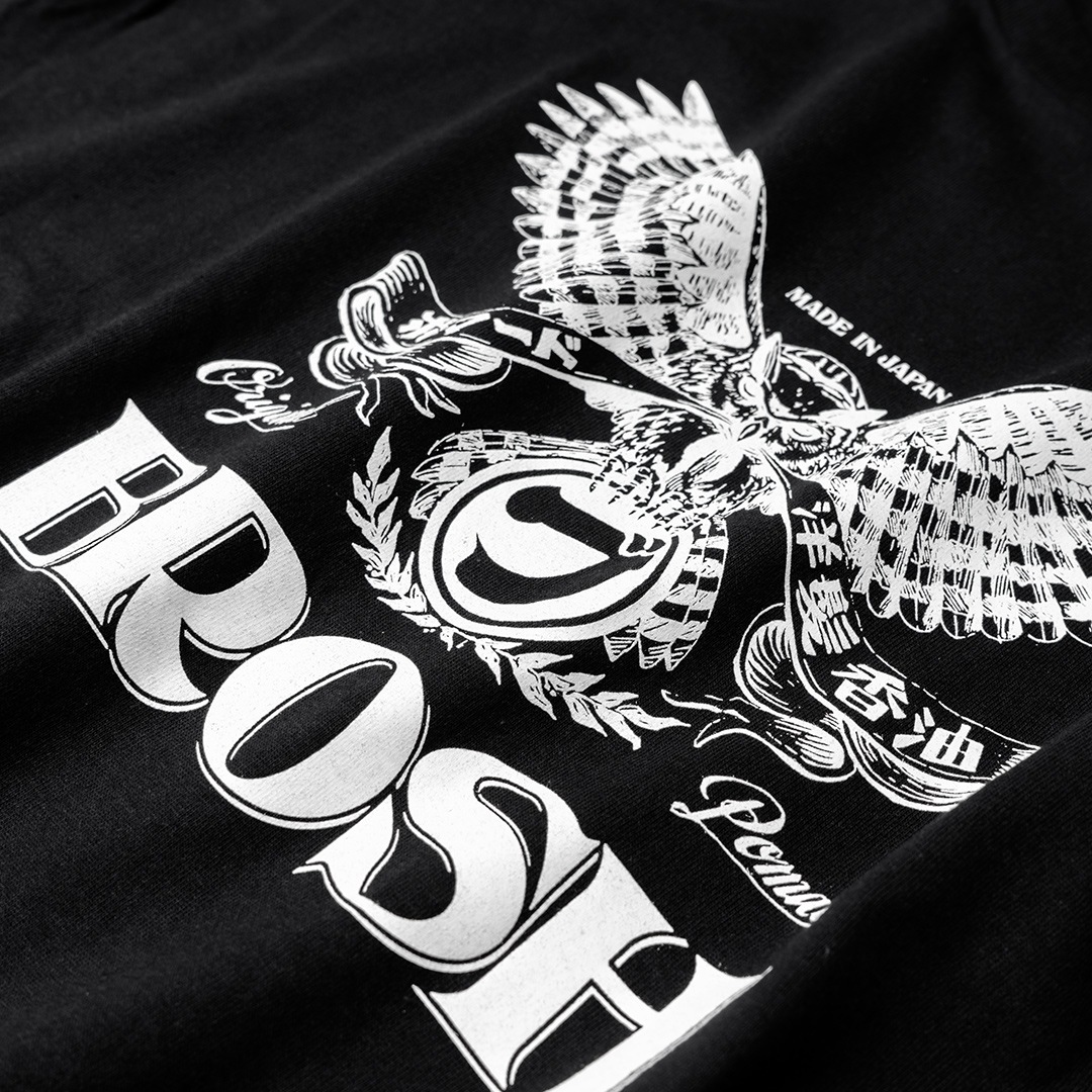 BROSH ��FUSTY WORKS L/S TEE OWL LOGO_BK��BROSH ��T����ġ�