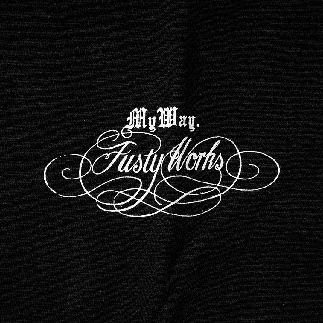 BROSH ��FUSTY WORKS L/S TEE OWL LOGO_BK��BROSH ��T����ġ�