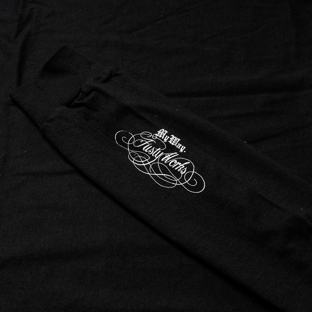 BROSH ��FUSTY WORKS L/S TEE OWL LOGO_BK��BROSH ��T����ġ�