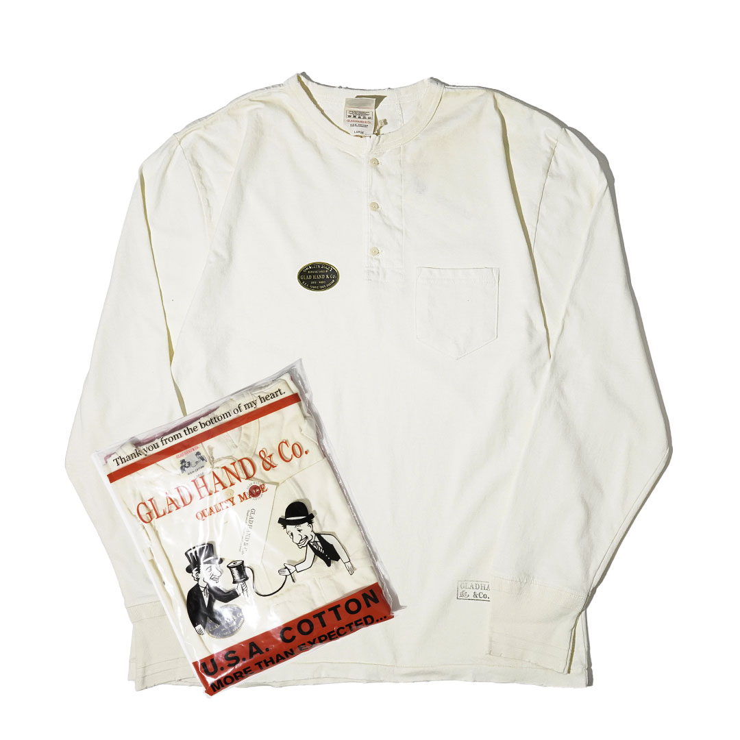 VINTAGE FINISH STANDARD HENRY POCKET L/S T-SHIRTS_26��WH�ˡ�GLAD HAND ��T����ġ�