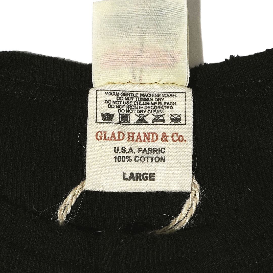 VINTAGE FINISH STANDARD WAFFLE HENRY L/S T-SHIRTS_28BKˡGLAD HAND Tġ