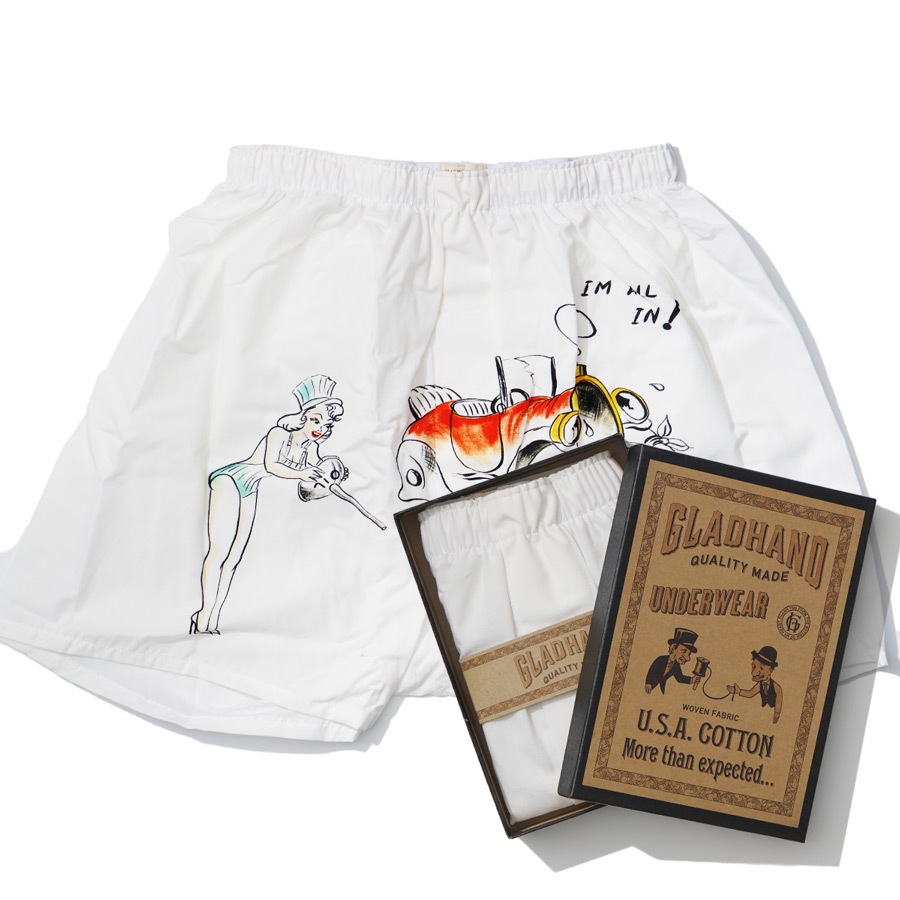 STANDARD BOXER SHORTS PRINT C WHITE�ʥܥå�������ˡ�GLAD HAND �ʥѥ�ġ�