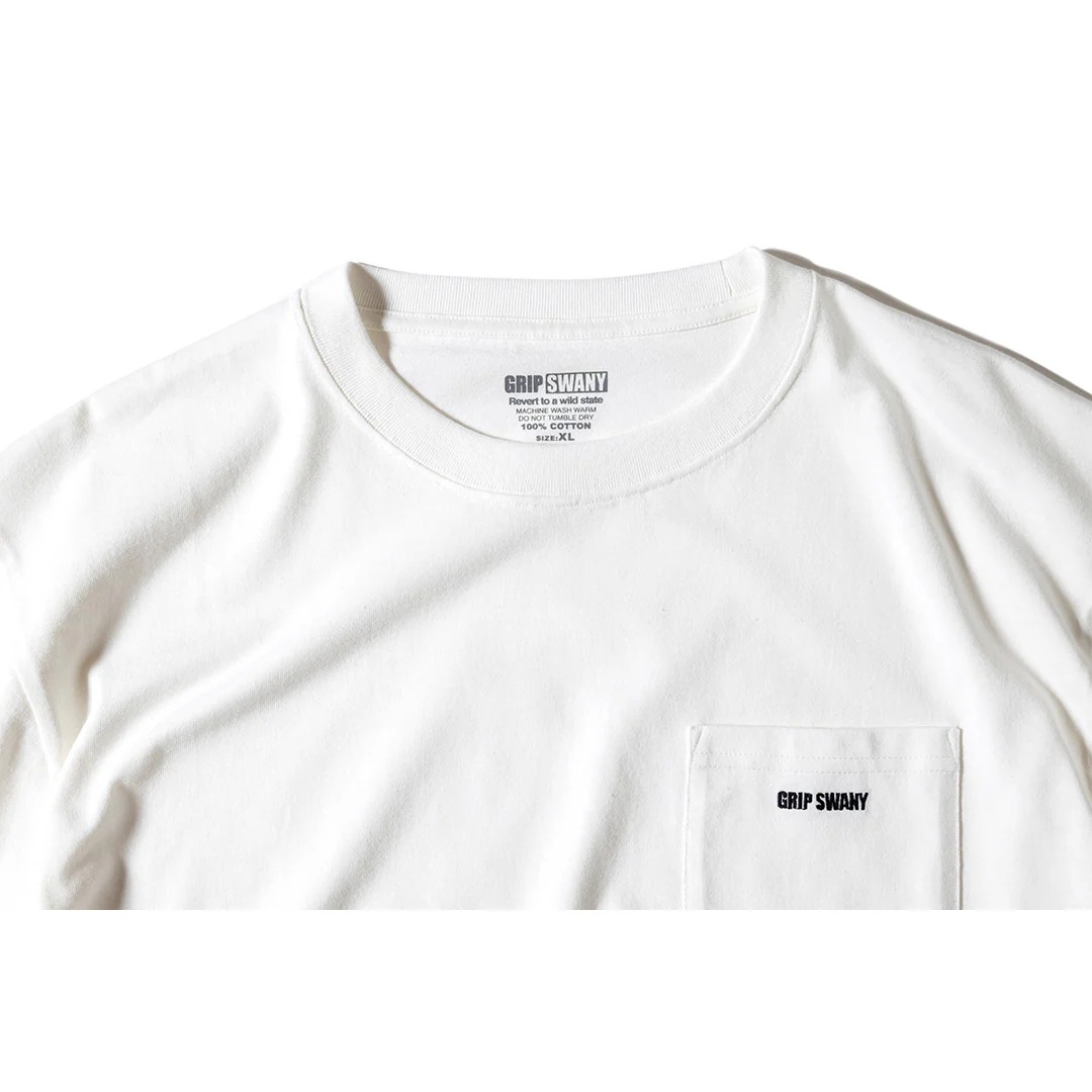 GSMCT-110T GS BOX LOGO POCKET TEE (WHITE)��GRIP SWANY��T����ġ�