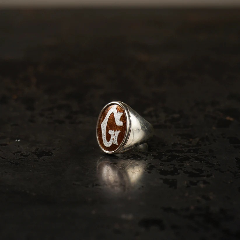 INSIGNIA PINKIE RING��BROWN�ˡ�GLAD HAND�ʻ��ء�