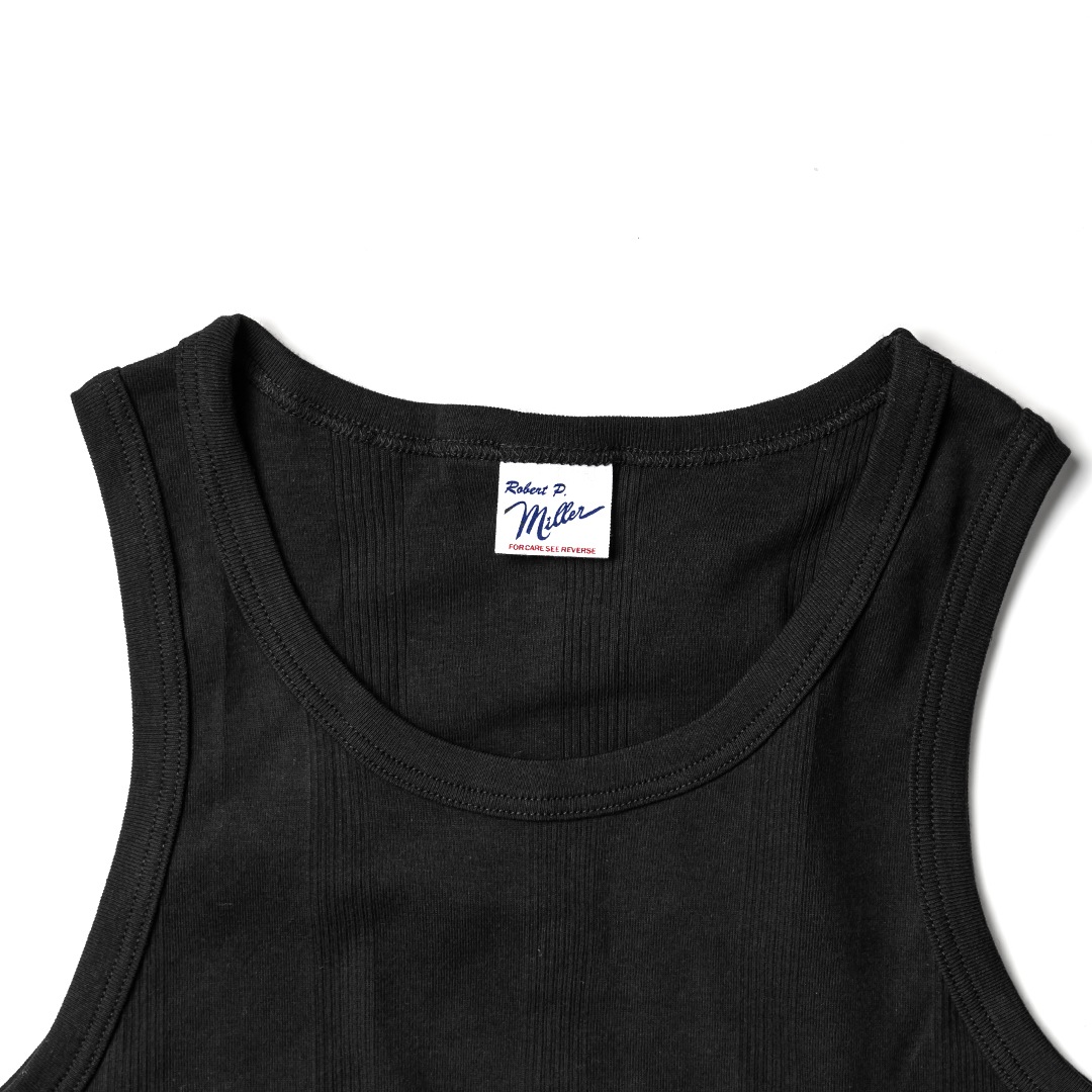 Panel ribbed tank top 110C（ブラック）／Robert P. Miller