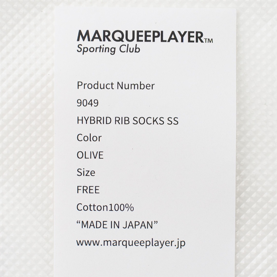 ��֥��å��� HYBRID RIB SOCKS SS "Made in JAPAN"�ʥ��꡼�֡ˡ�MARQUEE PLAYER�ʥ��å�����