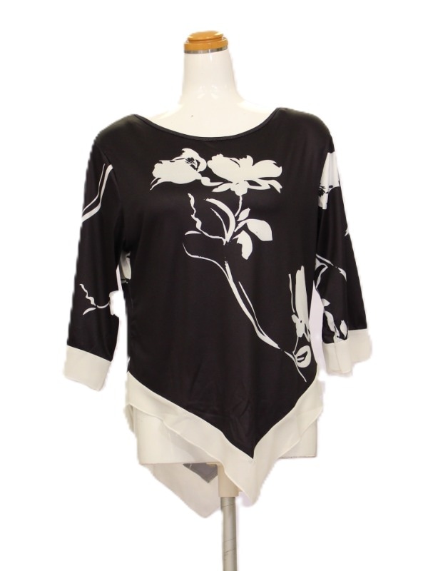 花柄デザインカットソー　サイズ：XL