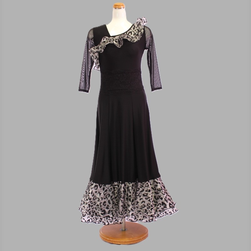 プリントフリル　ワンピース　サイズ：F