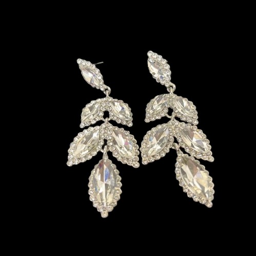 リーフライン・クリスタルイヤリング